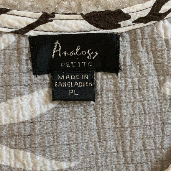 🎉HP🎉 Crinkle Tank Top SZ Petite L Tropical Floral Scoop Neck, Layered-look EUC - Picture 4 of 14